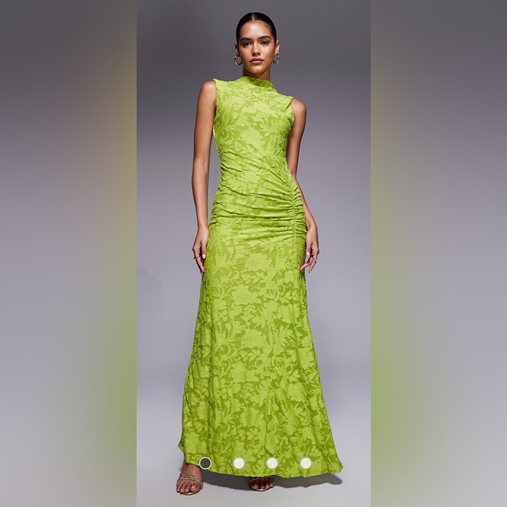 ASOS Lime Green Floral Maxi Dress